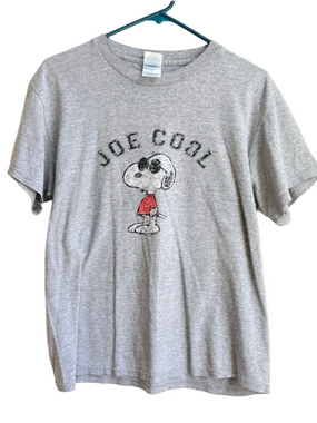 Joe Cool Cute cotton blend Grey Snoopy Tee T-shirt